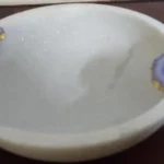 opulent homes white marble bowl agate