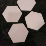 opulent homes white marble hexagon coasters set of 4