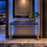 Lapiz Console Top with Brass Inlay - View 3