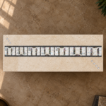 Marble Inlay Console Top with Mother of Pearl and Swarovski - View 2