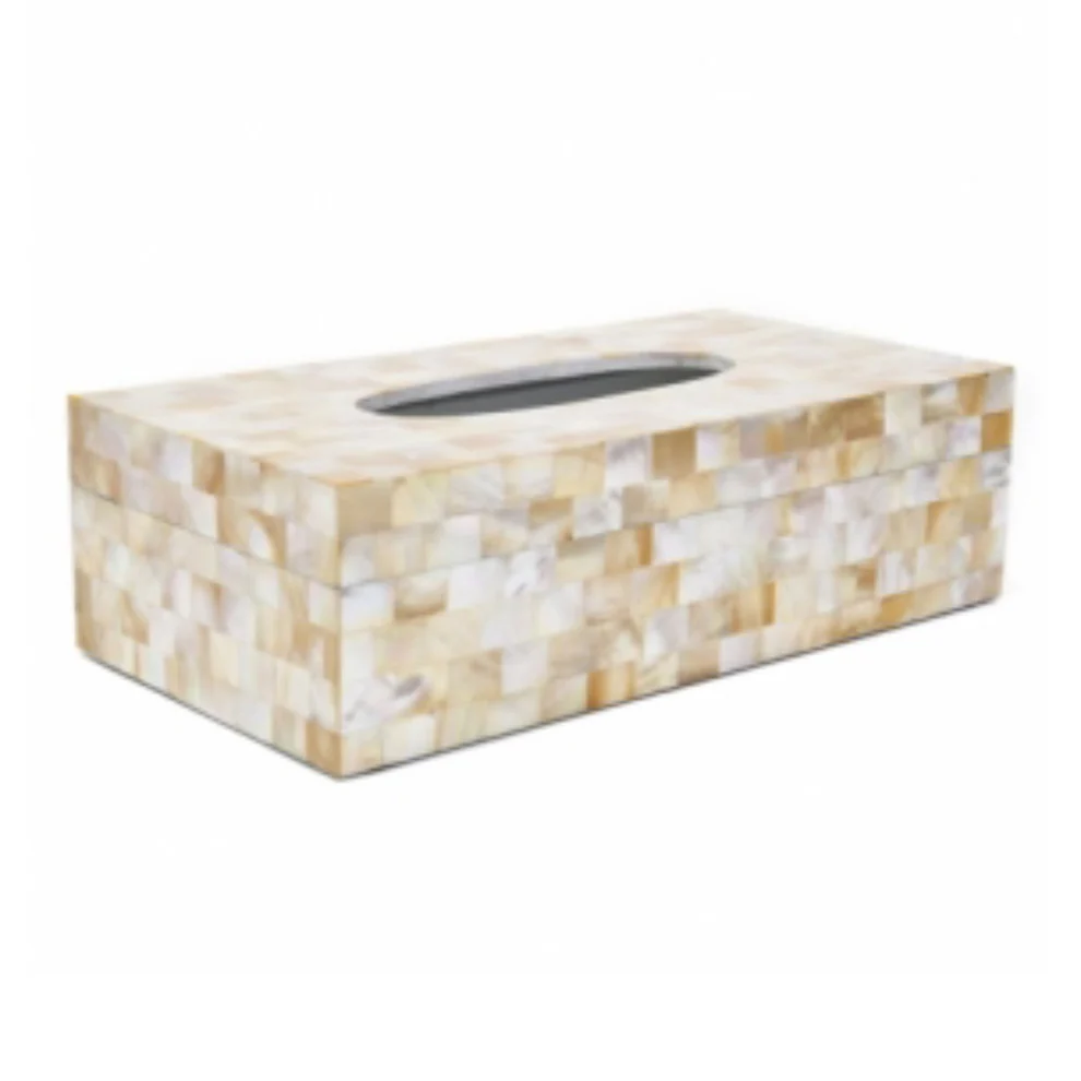 opulent homes yellow mother of pearl tissue box 1053