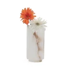 stone plus india alabaster fluted vase 125