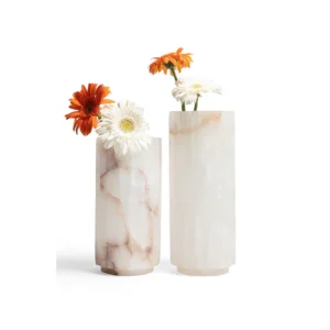 stone plus india alabaster fluted vase 105125