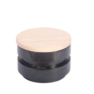 opulent homes black marble nut/salt bowl