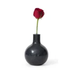stone plus india black marble bulb vase 6