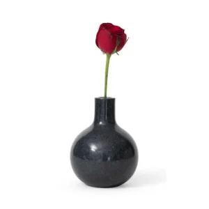 stone plus india black marble bulb vase 6