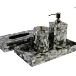 Black Mother Of Pearl Bathset - View 2