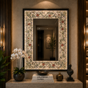 Marble Inlay Mirror Frame