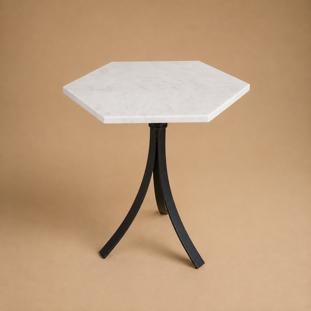 White Marble Hexagon Shape Table