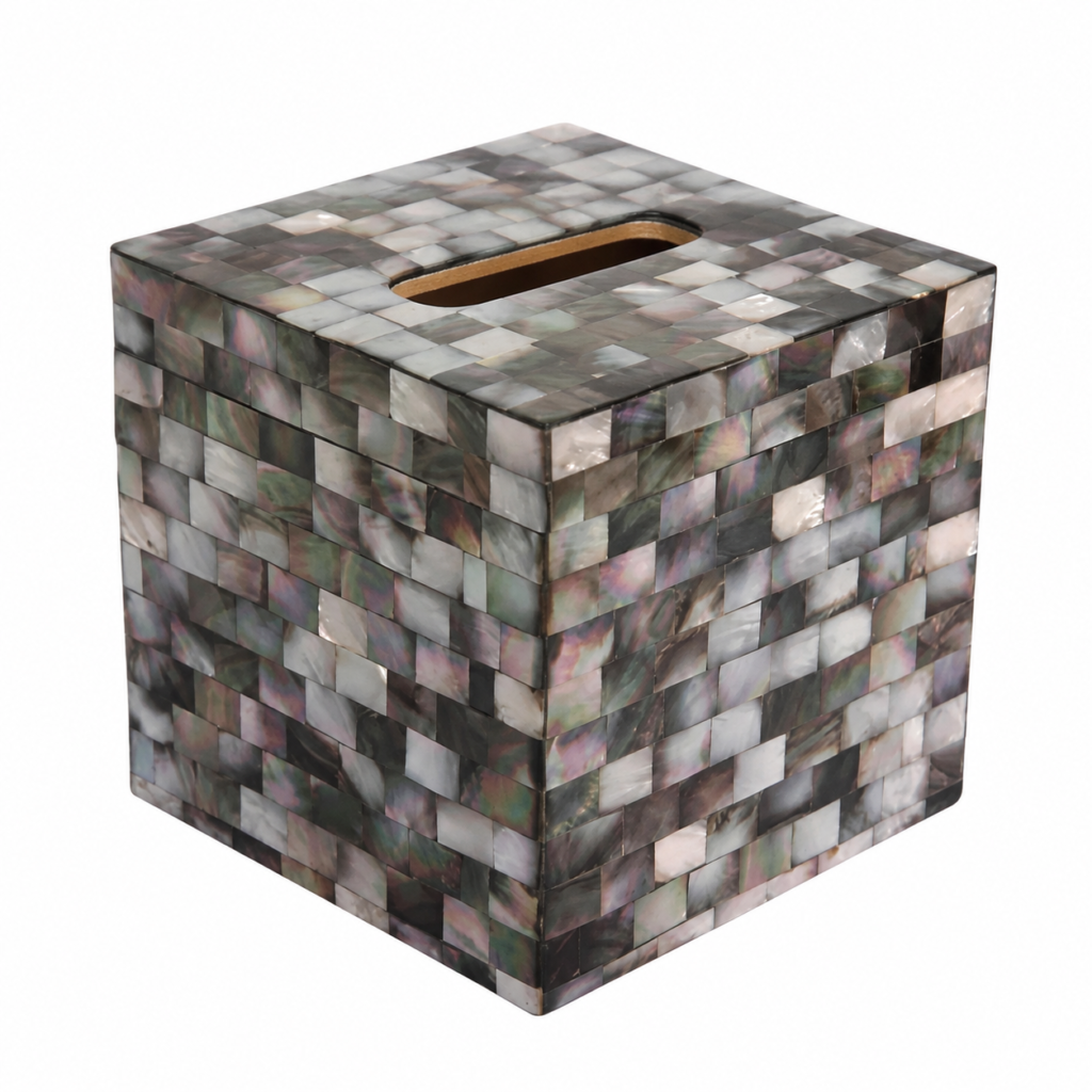 Black Mother Of Pearl Tissue Box 666