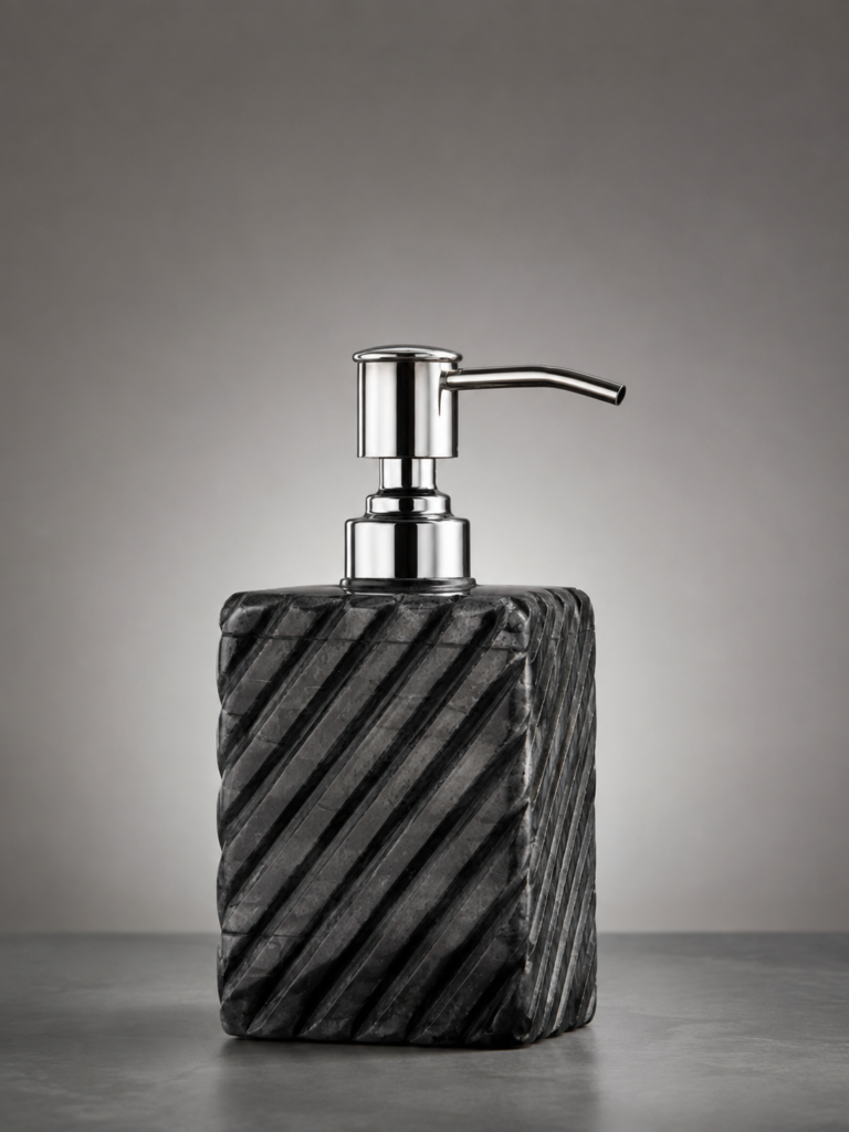 Black Marble Stripes Soap Dispenser