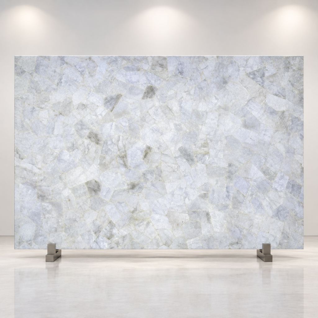 White Quartz Random Slab/ Tabletop