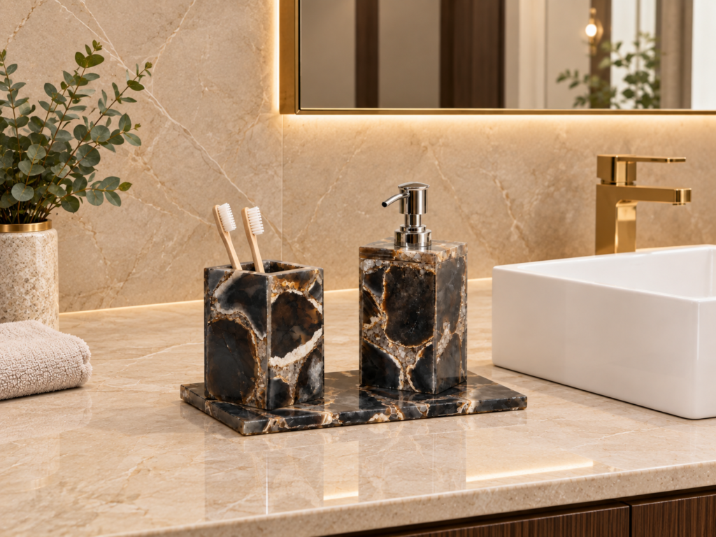 Black Agate Bath Set