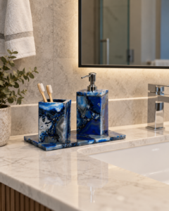 Blue Agate Bath Set