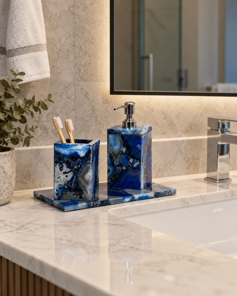 Blue Agate Bath Set