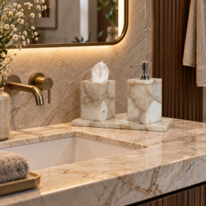White Agate Bath Set
