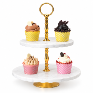 Cake Stand Marble 2 Tier WG