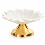 Bowl Fruit with Metal Stand-Marble