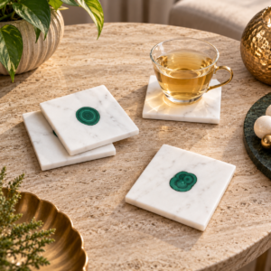 Coasters Marble Inlay with Malachite