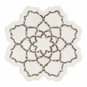 Platter Marble Inlay Flower Shape