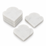 Coasters White Marble Scallop Design