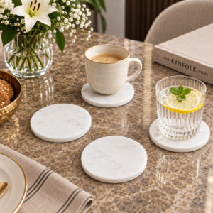 Coasters White Marble