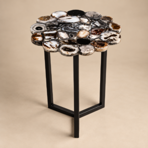 Black Agate Flower Table