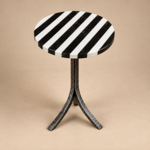Black and White Marble Stripe Table