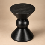 Black Marble Hour Glass Stool