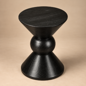 Black Marble Hour Glass Stool