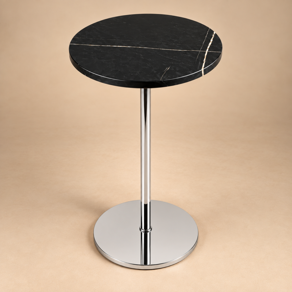 Black Marble Table With SS Base