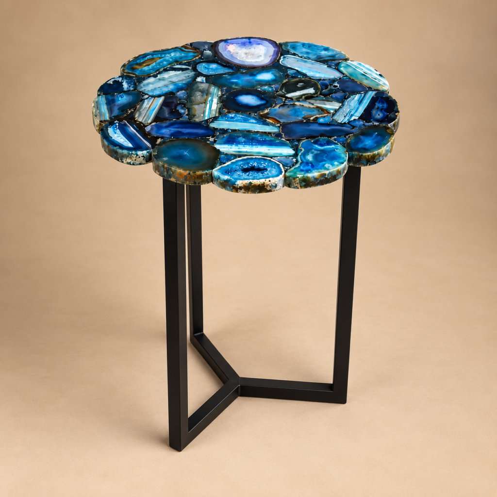 Blue Agate Flower Table