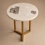 Mehrab Mother of Pearl Marble Inlay Side Table