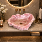 Rose Quartz Washbasin Natural Shape