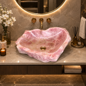 Rose Quartz Washbasin Natural Shape