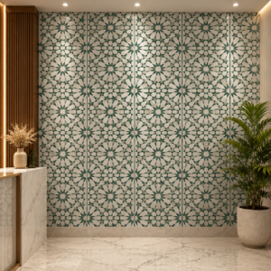 Green and White Resin Wall Cladding/ Flooring