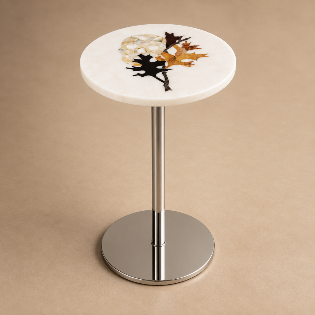 Side Table Marble Inlay 12