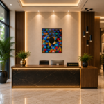 Marble Inlay Wall Mural /Triangles | Stone Plus India