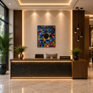 Marble Inlay Wall Mural /Triangles | Stone Plus India