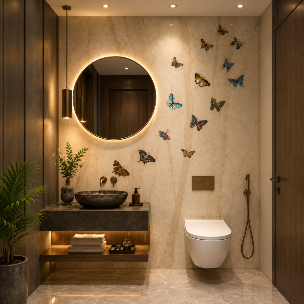 Marble Inlay Wall Mural Butterflies | Stone Plus India