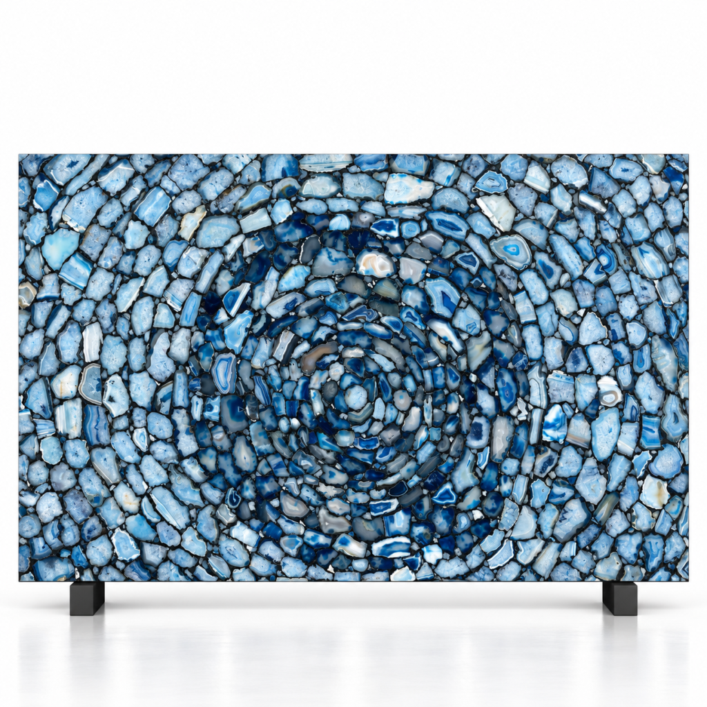 Blue Agate Cyclone Pattern Slab