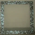 stone plus india herringbone green and white mother of pearl mirror frame