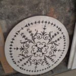 stone plus india marble inlay white marble round floor medallion