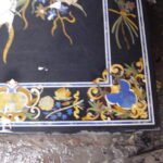 Marble Inlay Intricate Black Dining Tabletop - View 2