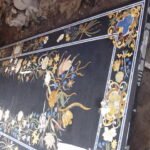 Marble Inlay Intricate Black Dining Tabletop - View 3