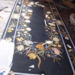 Marble Inlay Intricate Black Dining Tabletop - View 4