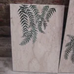 stone plus india marble inlay wall mural fern basket