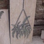 stone plus india marble inlay wall mural fern basket