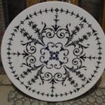 stone plus india marble inlay white marble round floor medallion