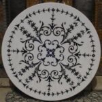 stone plus india marble inlay white marble round floor medallion